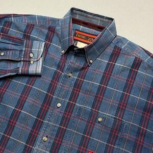 VTG Wragler TWENTY‎ X Plaid Long Sleeve Button Down Shirt Men's Blue Red Casual